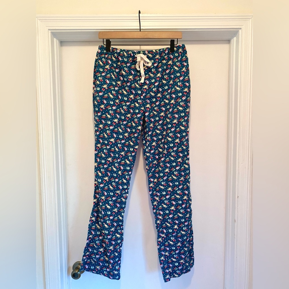 Vineyard Vines Pajama Pants Size XS Blue Christmas Holiday Whale Lab Truck cozy